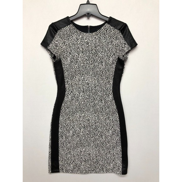 Karen Kane Women Short Sleeve Faux Leather Trim Sheath Dress Size Small M118 -9 - Picture 1 of 13